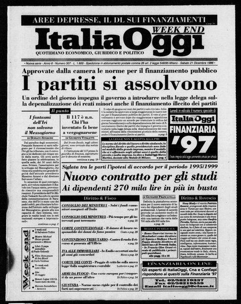 Italia oggi : quotidiano di economia finanza e politica